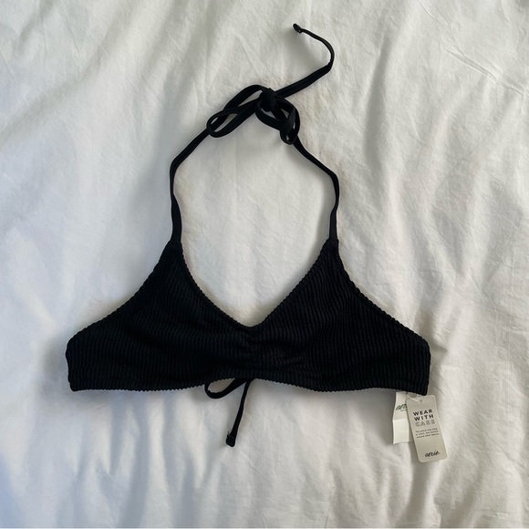 Aerie Black Textured Bikini Top - Picture 1 of 7